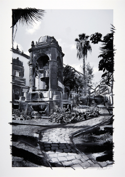 ONE DAY | LAS PALMAS No20 | Ralf Wehrle und Uwe Frank Mixed Media - Fine - Art - Print mit Kreide ca. 40 x 60 cm | gerahmt 60 x 80  Unikat | signiert